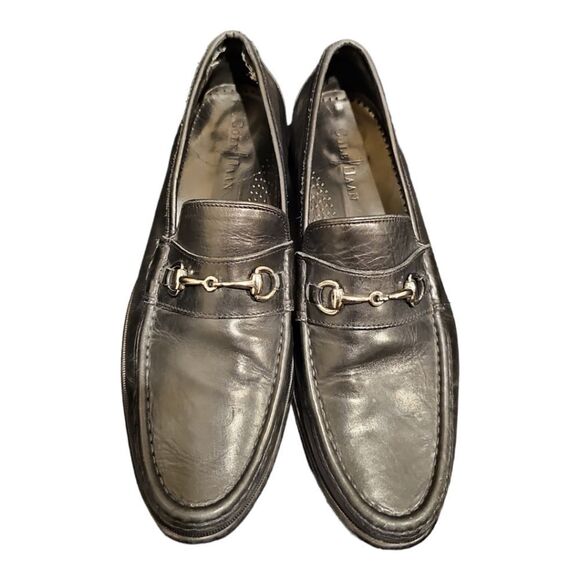 SOLD!! COLE HAAN Black Leather Horsebit Loafer Slip Ons - Size 10 1/2 - Picture 2 of 10